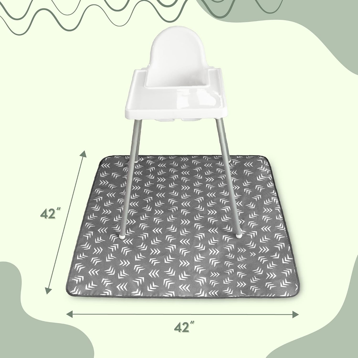 Detalle de S&T INC. High Chair Splat Mat, 42" x 42