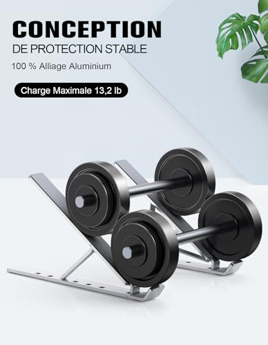 Detalle de Babacom Support Ordinateur Portable – Support PC Portable Réglable 5 Niveaux