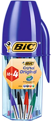 Detalle de BIC Cristal Original Set Penne Colorate A Sfera 1.0 mm, 20 Unità – Multicolore