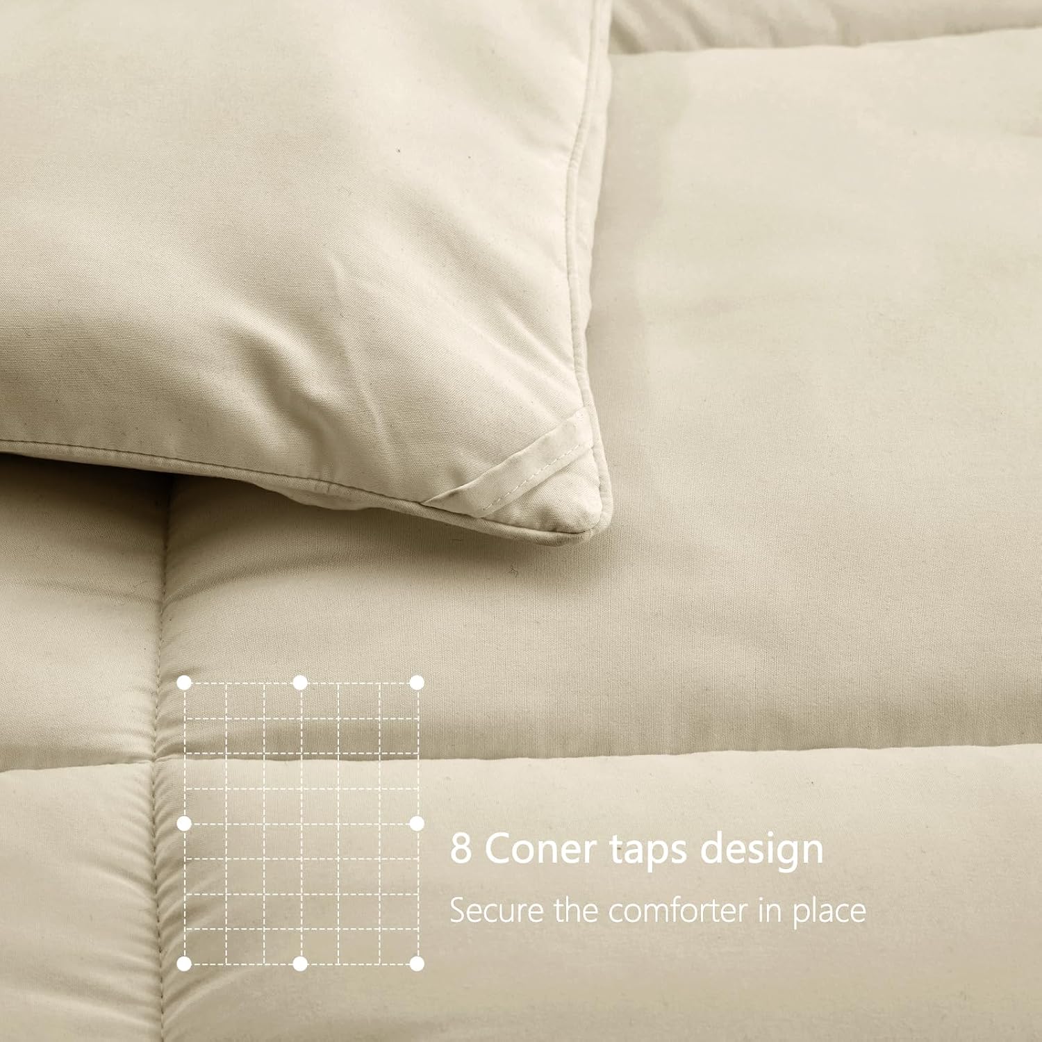 Detalle 1 de TEXARTIST King Comforter, 90x106-Inch All-Season Down Alternative Insert