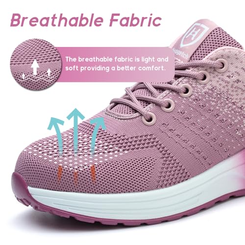 Detalle de Bawalon Chaussures de sécurité légères pour hommes et femmes – embout en acier, respirantes et confortables