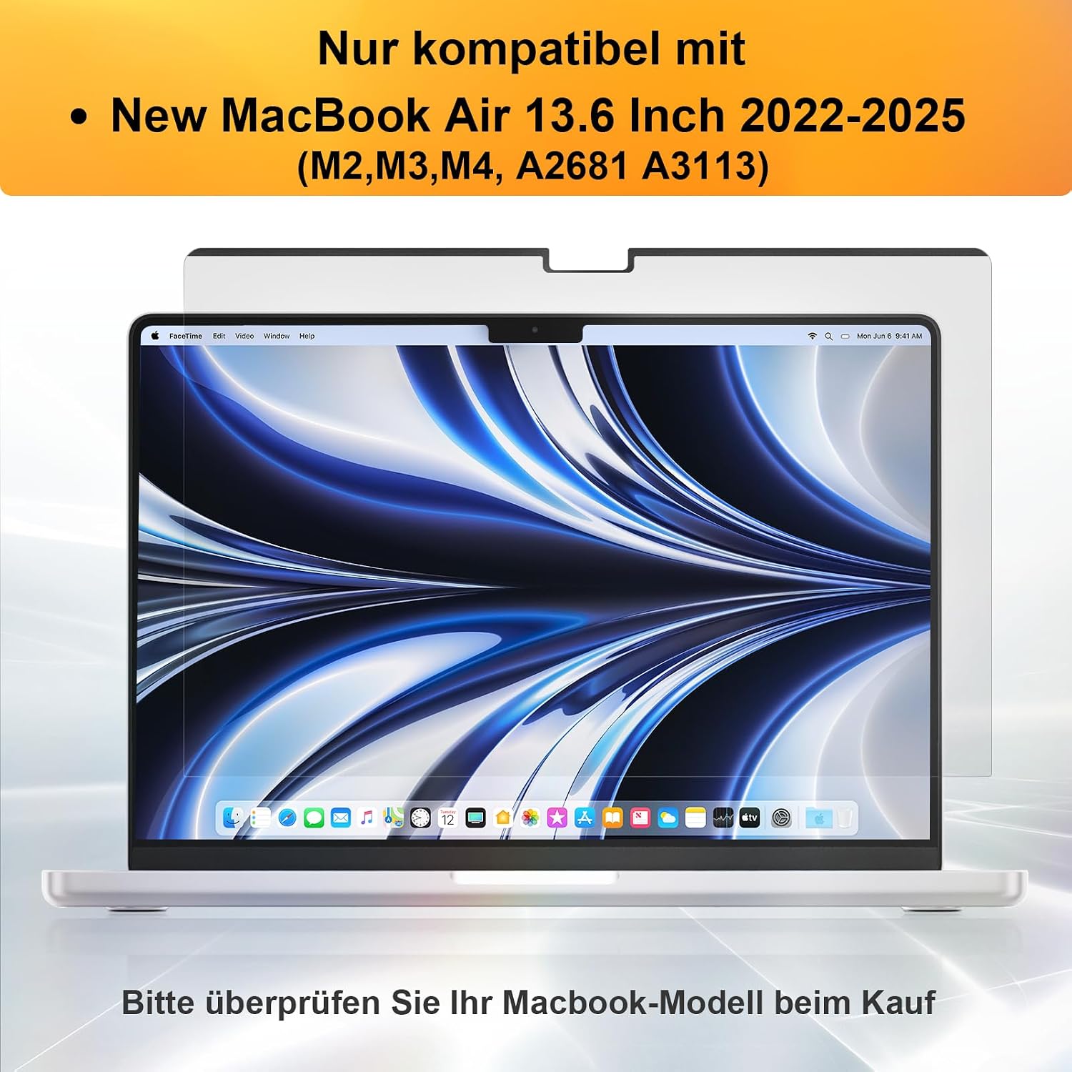 Thumbnail 5 de Mamol Blickschutzfilter für MacBook Air 13,6" (2022–2025)