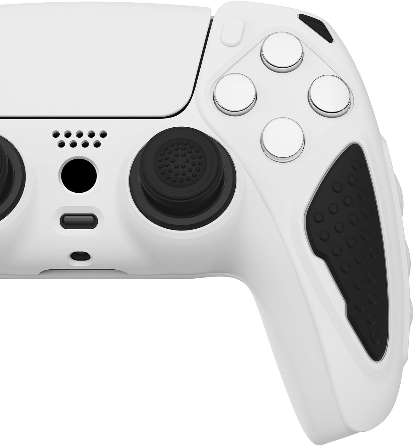 Thumbnail 6 de PlayVital Knight Edition White & Black Two Tone Anti-Slip Silicone Cover for PS5 Controller