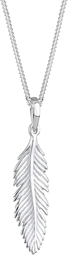 Detalle de Elli Collar Mujer Colgante Pluma Juguetón Plata 925