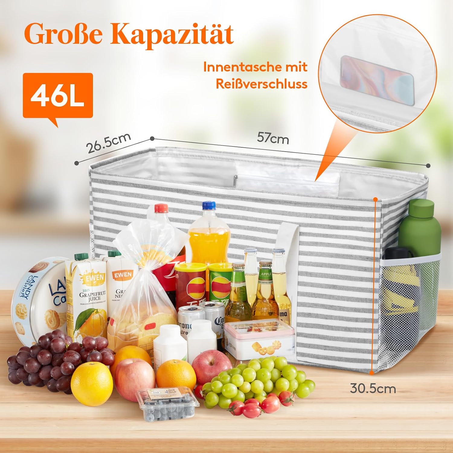 Detalle de Lifewit Große Einkaufskorb 46 L