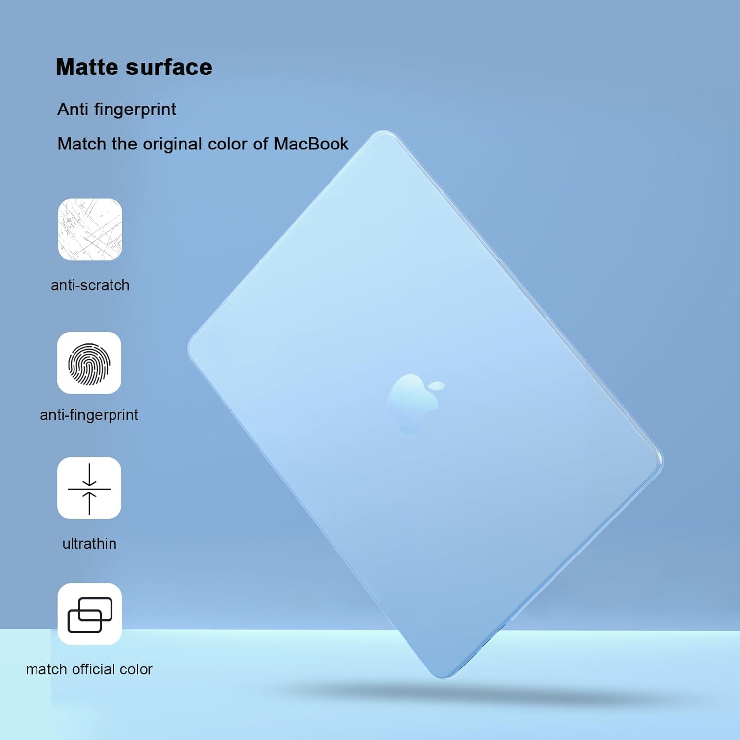 Thumbnail 4 de eleger Matte Crystal Case for 13-inch MacBook Air (M2/M3/M4/M5, 13.6" display) in Sky Blue Transparent