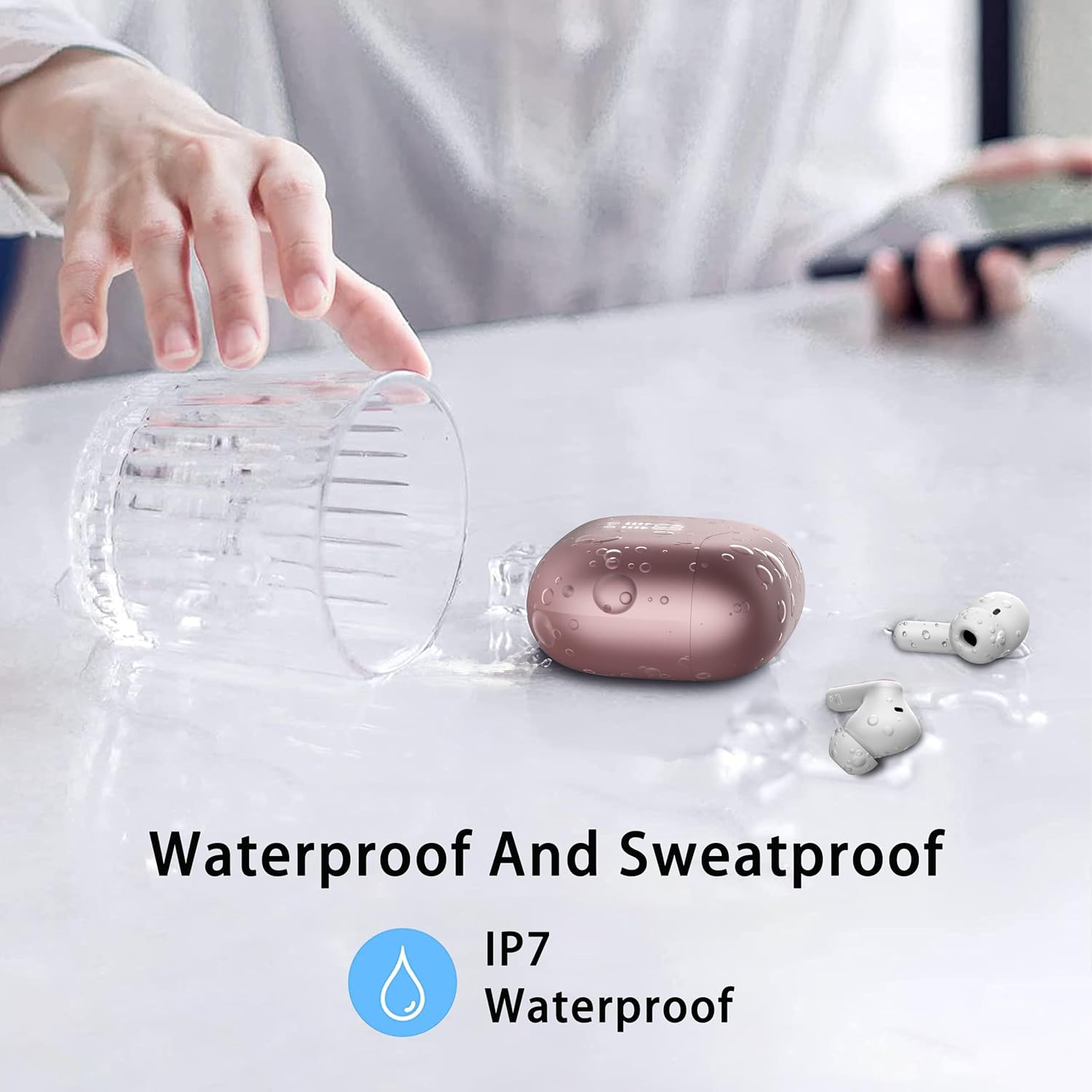 Thumbnail 6 de Xinwld Kabellose Bluetooth In-Ear Kopfhörer – IP7, 5.4 + ENC Mics, 40 Std. Gesamtspielzeit, Roségold