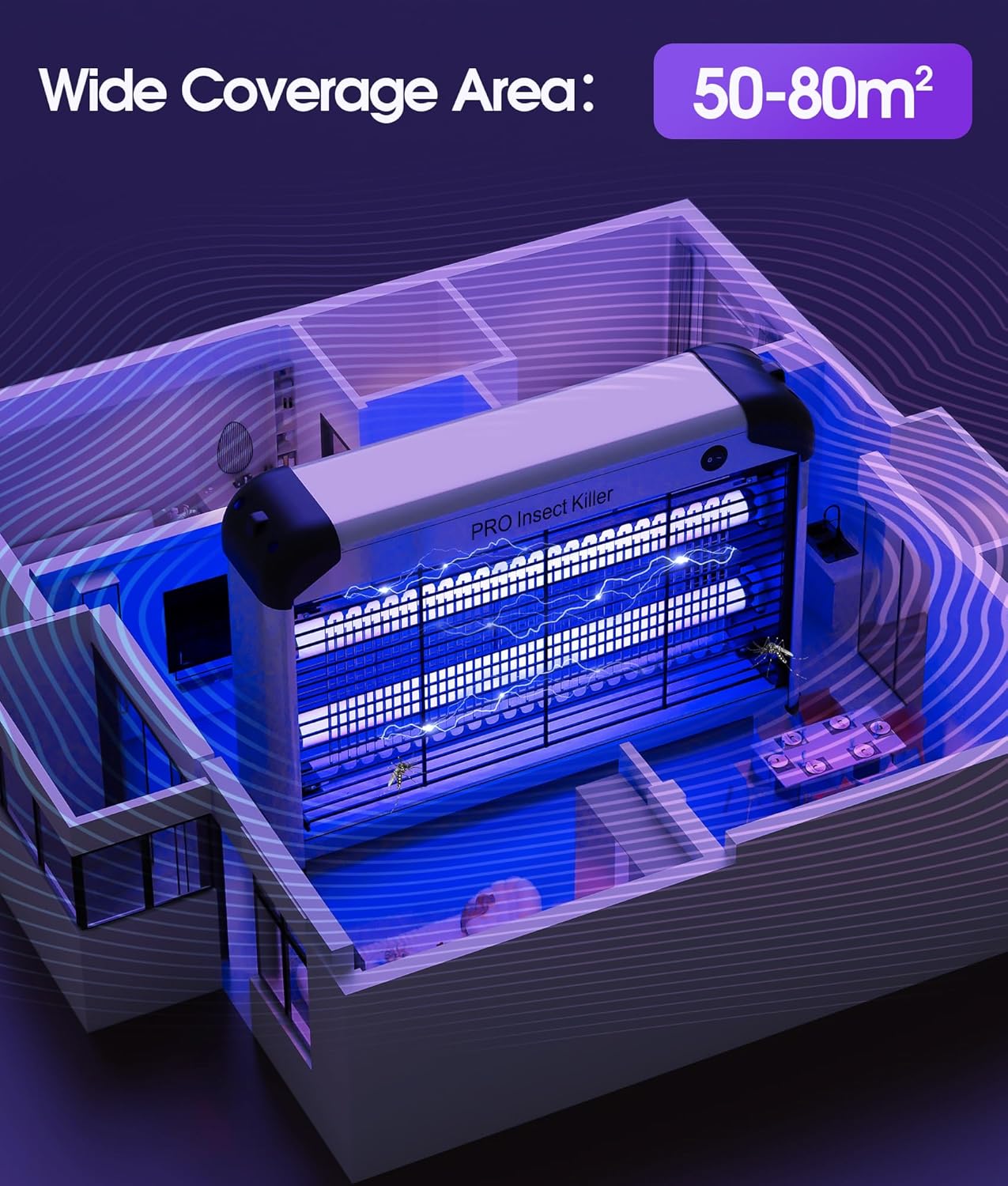 Detalle 2 de Spectracide 2400V — Piège à insectes volants efficace pour intérieur (UV 365 nm, 2400 V)