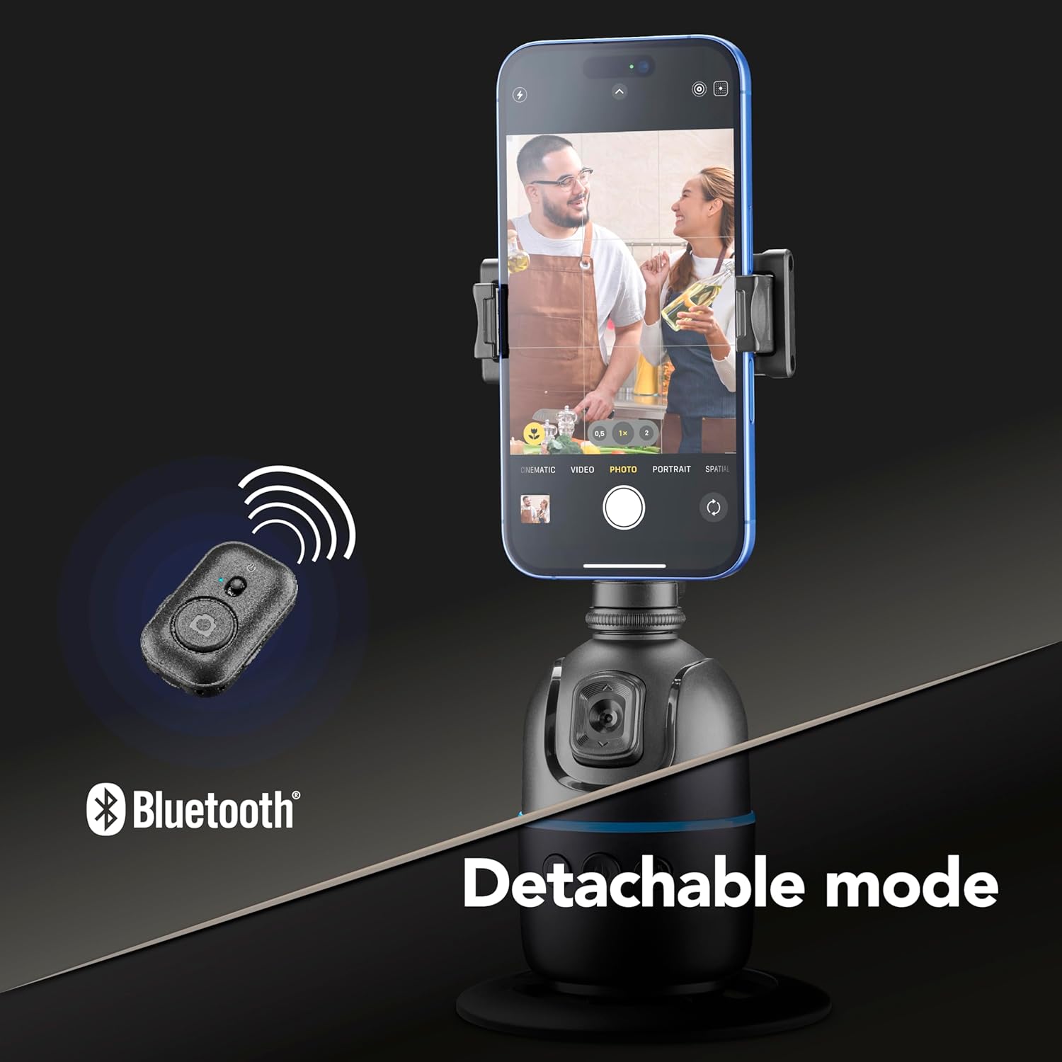Thumbnail 2 de Cellularline FACECAM – Supporto smartphone con riconoscimento facciale 360° e telecomando Bluetooth