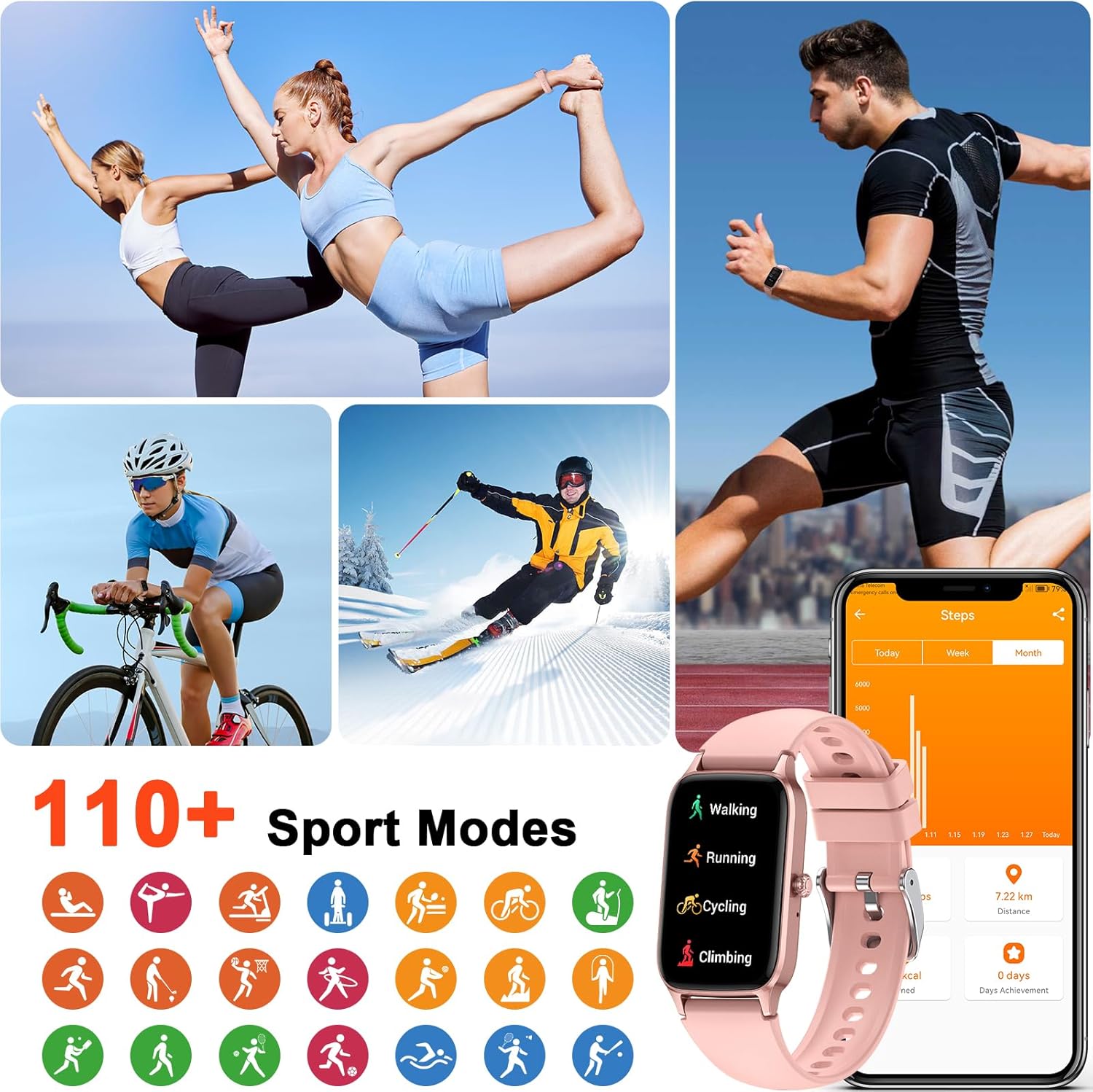 Thumbnail 2 de Soudorv Smart Watch for Men and Women with 1.57" HD Display and Bluetooth 5.3 Calling