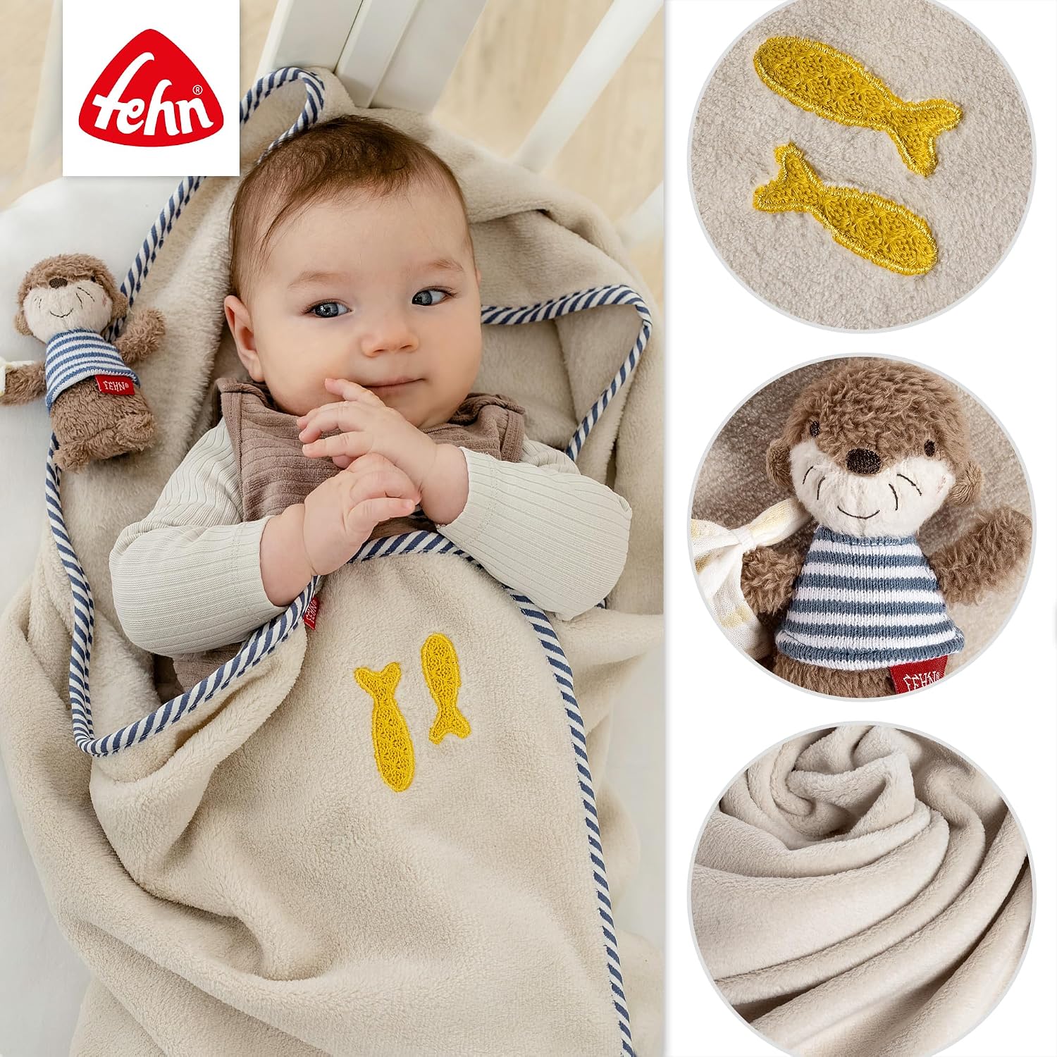 Detalle 1 de Fehn Kuscheldecke Otter 100 x 75 cm