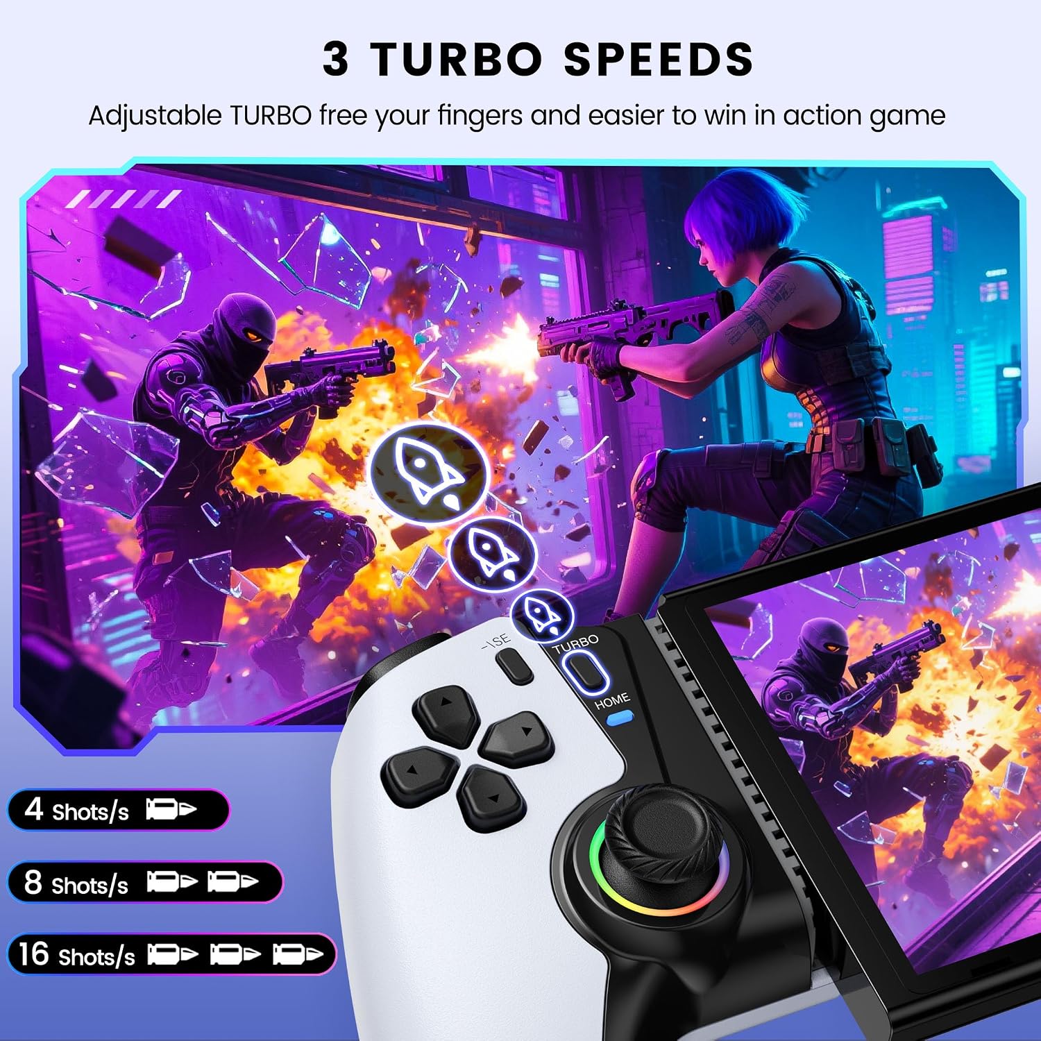 Thumbnail 5 de Bluetooth Mobile Gaming Controller with Hall Joystick
