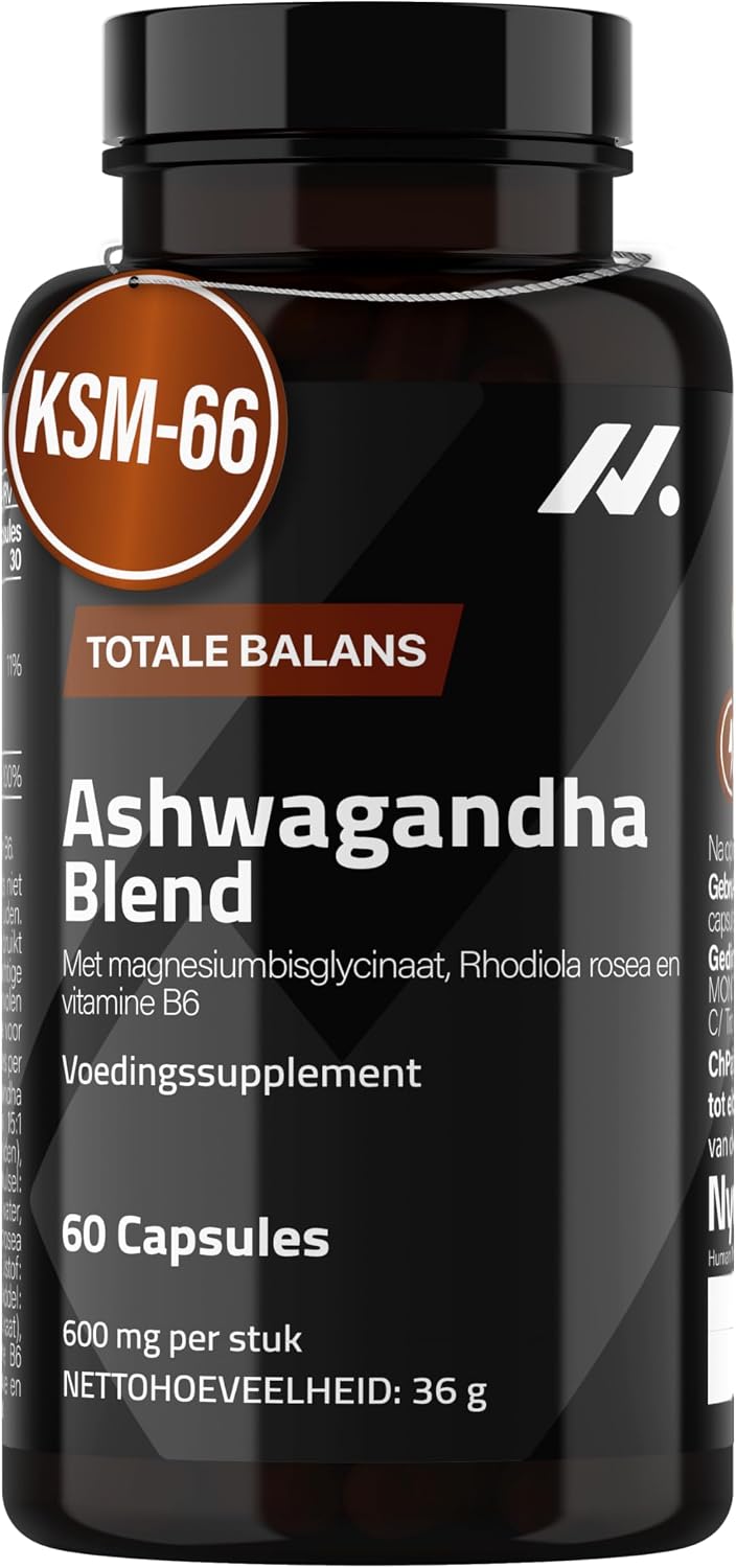 Detalle de Nyvos Ashwagandha KSM-66 Blend met Rhodiola, magnesium en vitamine B6, 60 vegan capsules
