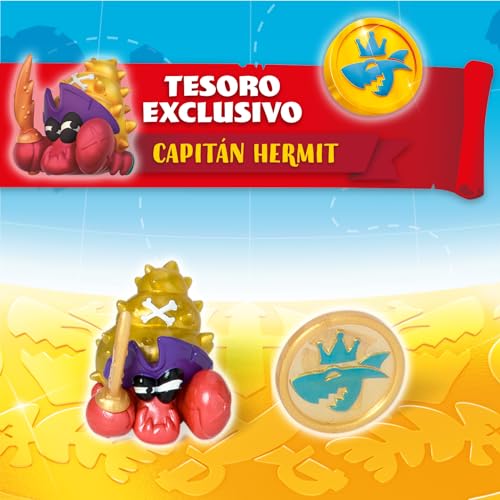 Detalle de PIRATIX Adventure World King Shark – Tiburón articulado con jaula y tesoro: una aventura pirata para imaginar sin límites