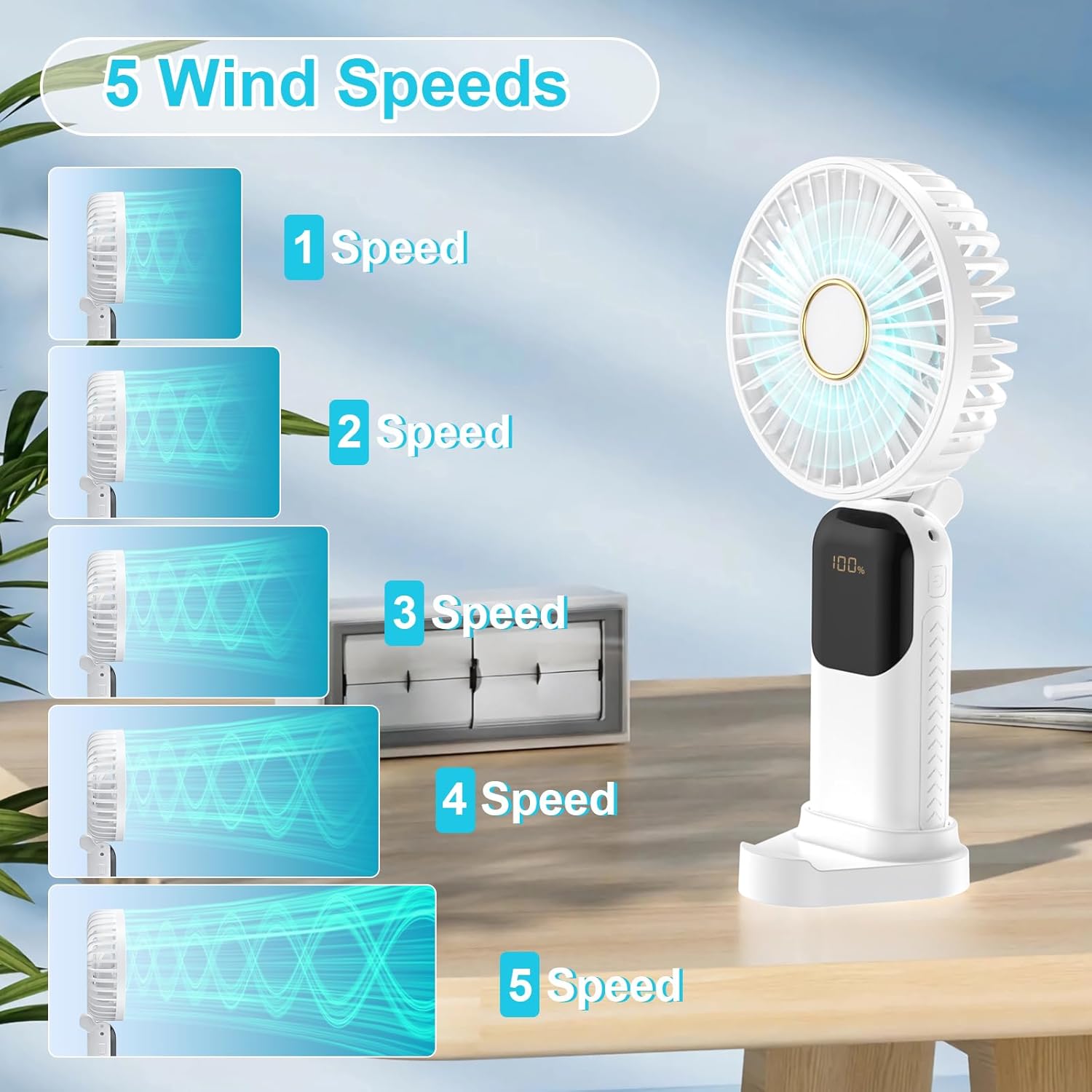 Thumbnail 1 de Handheld Fan Rechargeable 5000mAh USB mini fan