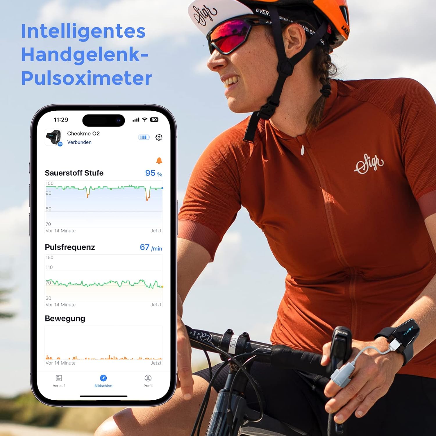 Detalle 2 de ViATOM Pulsioximetro Profesional polspulsoximeter met app en alarm