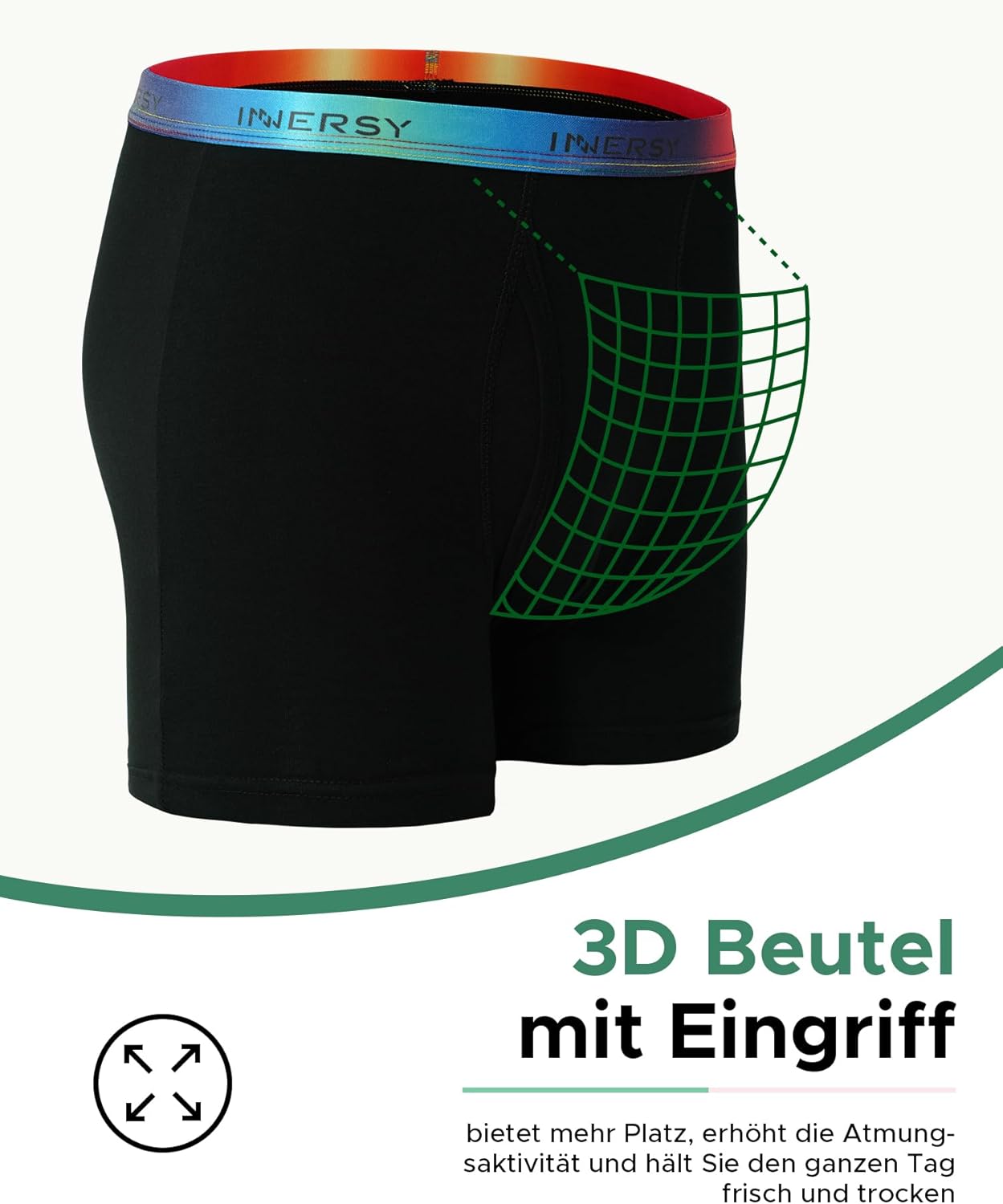 Thumbnail 2 de INNERSY Jungen Boxershorts aus Baumwolle mit Eingriff – 7er Pack, Multicolor