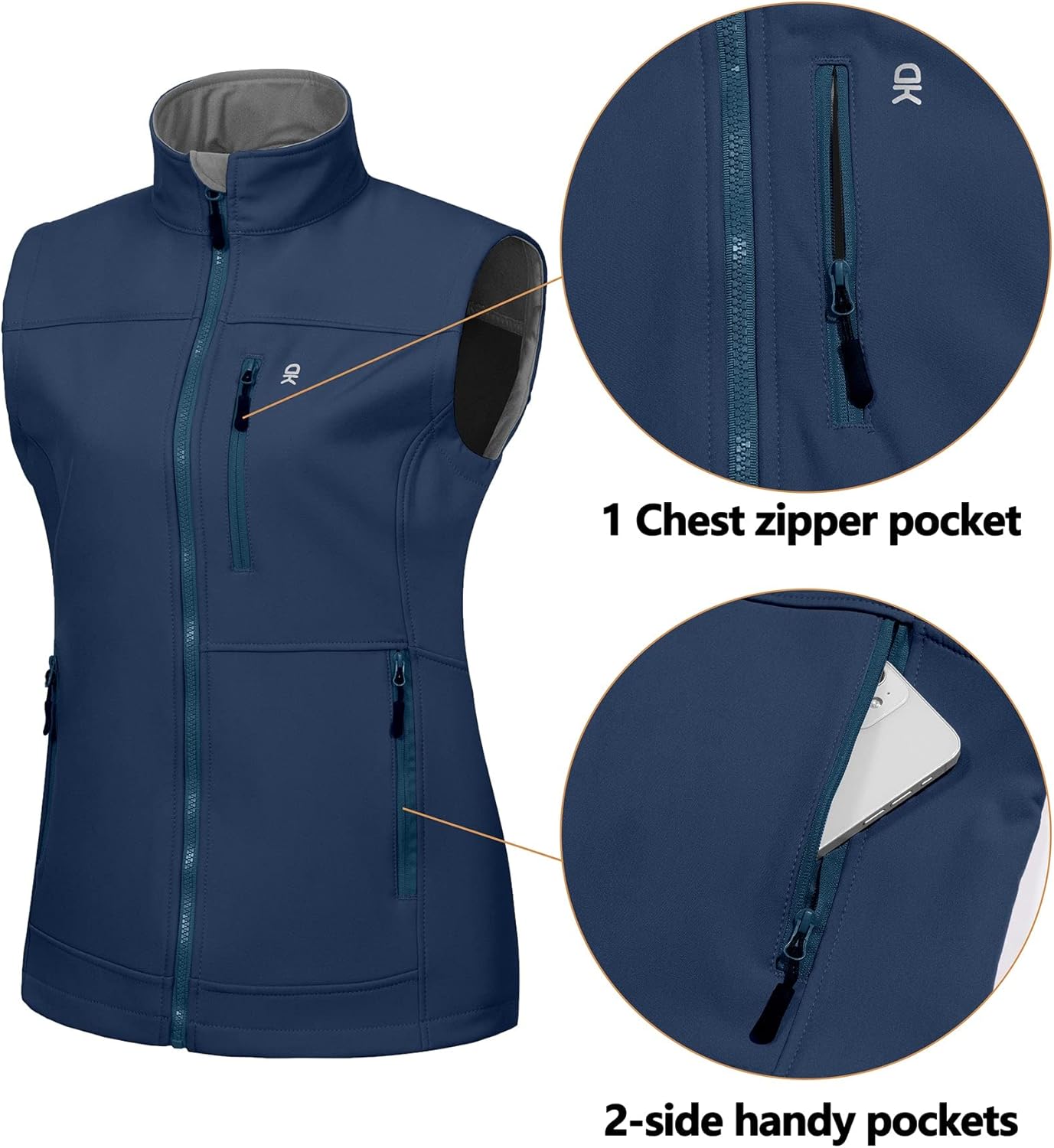 Thumbnail 3 de Little Donkey Andy Damen Softshell-Weste ärmellos – wasserdicht, winddicht, atmungsaktiv