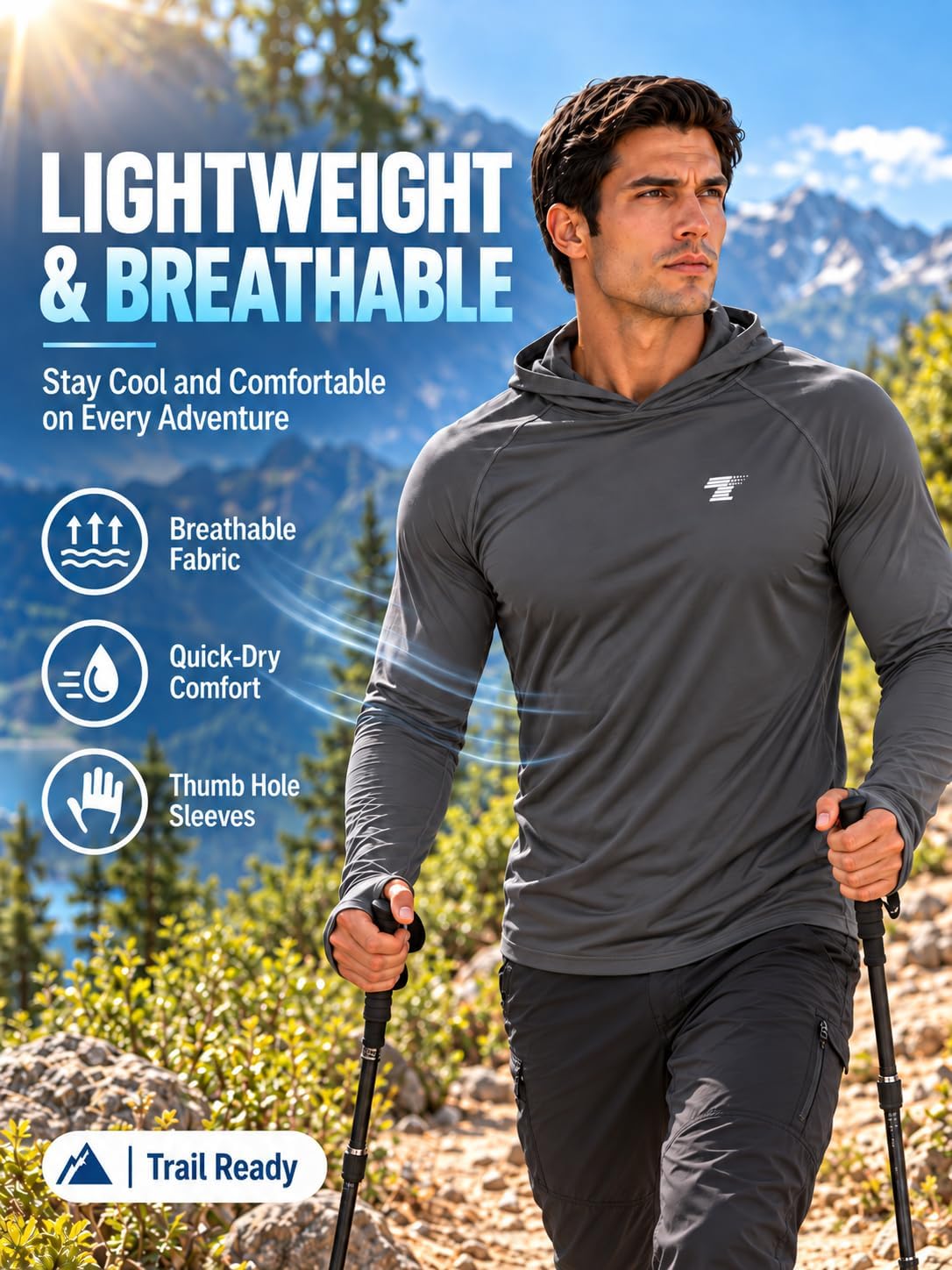 Thumbnail 5 de TELALEO 3-Pack Men’s UPF 50+ Sun Protection Lightweight Hoodie