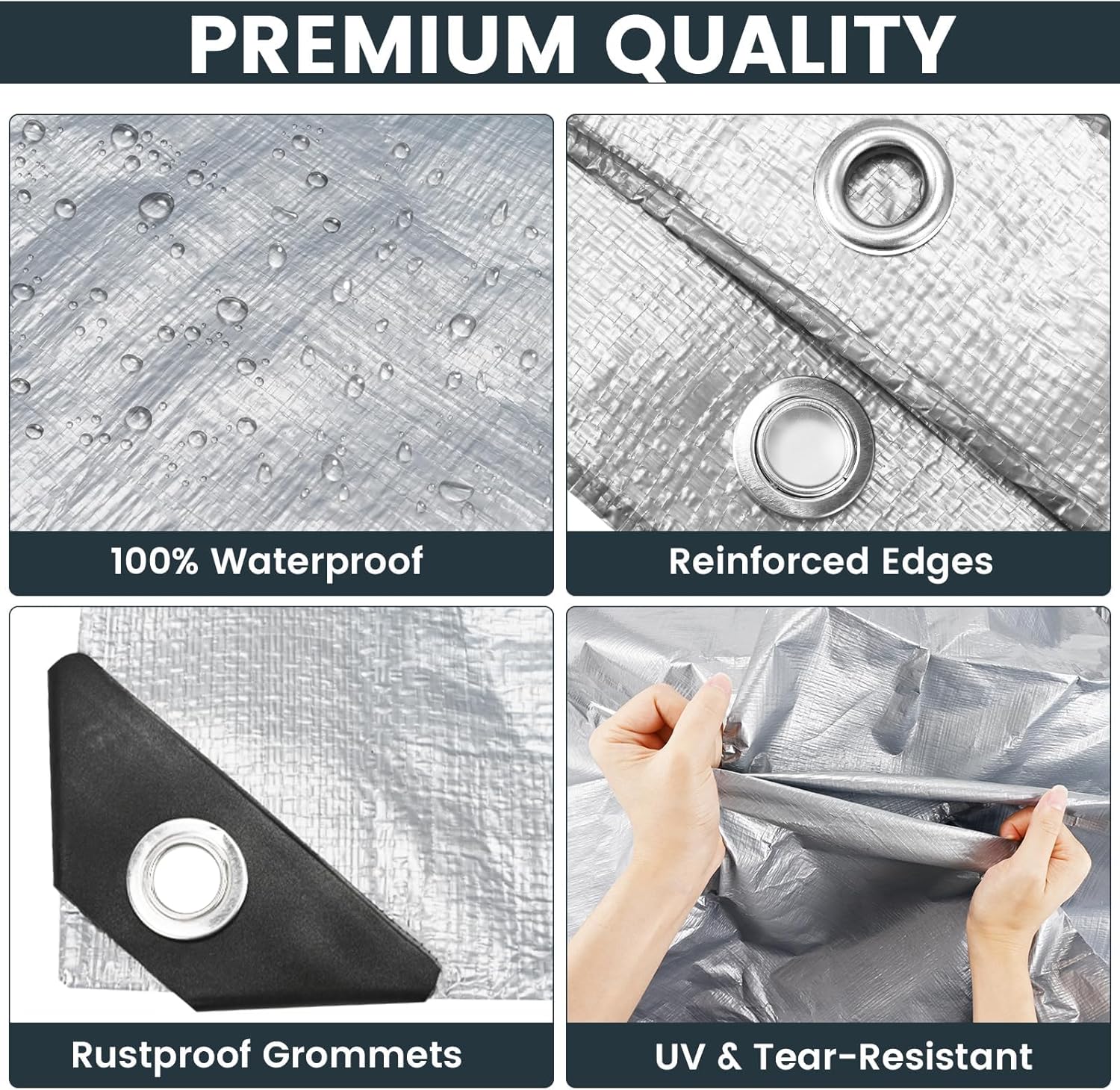 Detalle 2 de TICONN Heavy Duty Tarp Cover 5.5 Mil 🏕