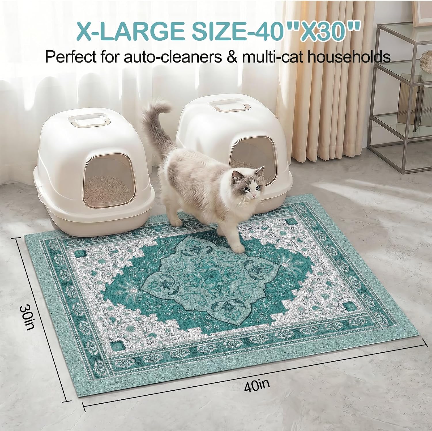 Thumbnail 5 de Glittme YB003922-XL Cat Litter Mat, 40" x 30" PVC, Washable and Non-Slip