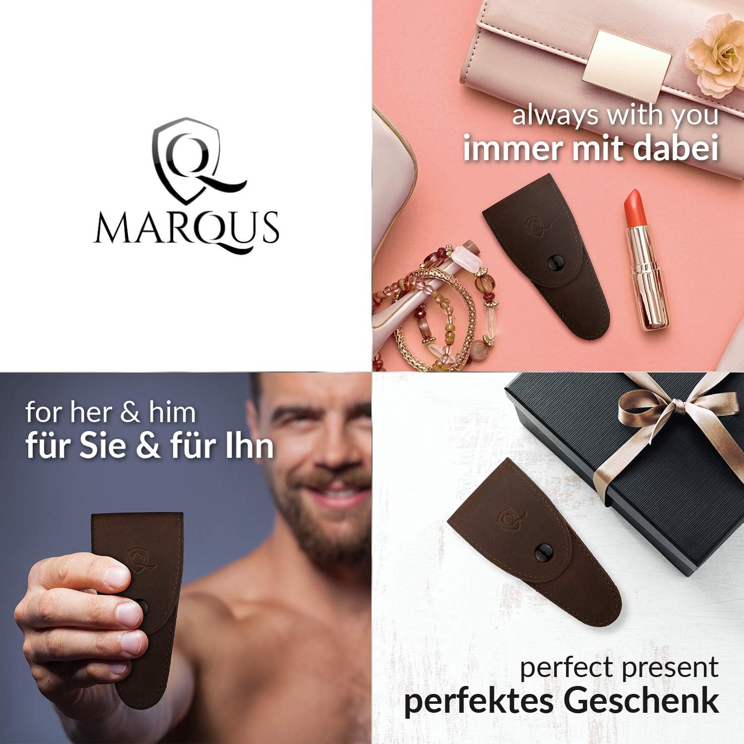 Detalle de marQus Forbici per Cuticole – Lama curva, precisione tedesca da Solingen, con custodia