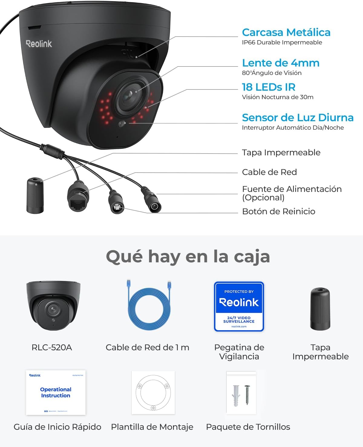 Thumbnail 6 de Reolink RLC-520A 5MP PoE Cámara exterior