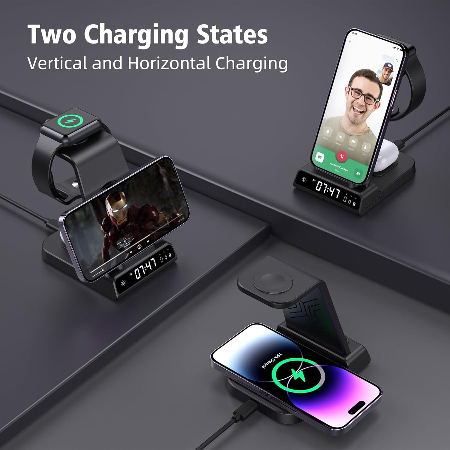 Thumbnail 2 de YiJYi 3-in-1 Watch Charger Stand