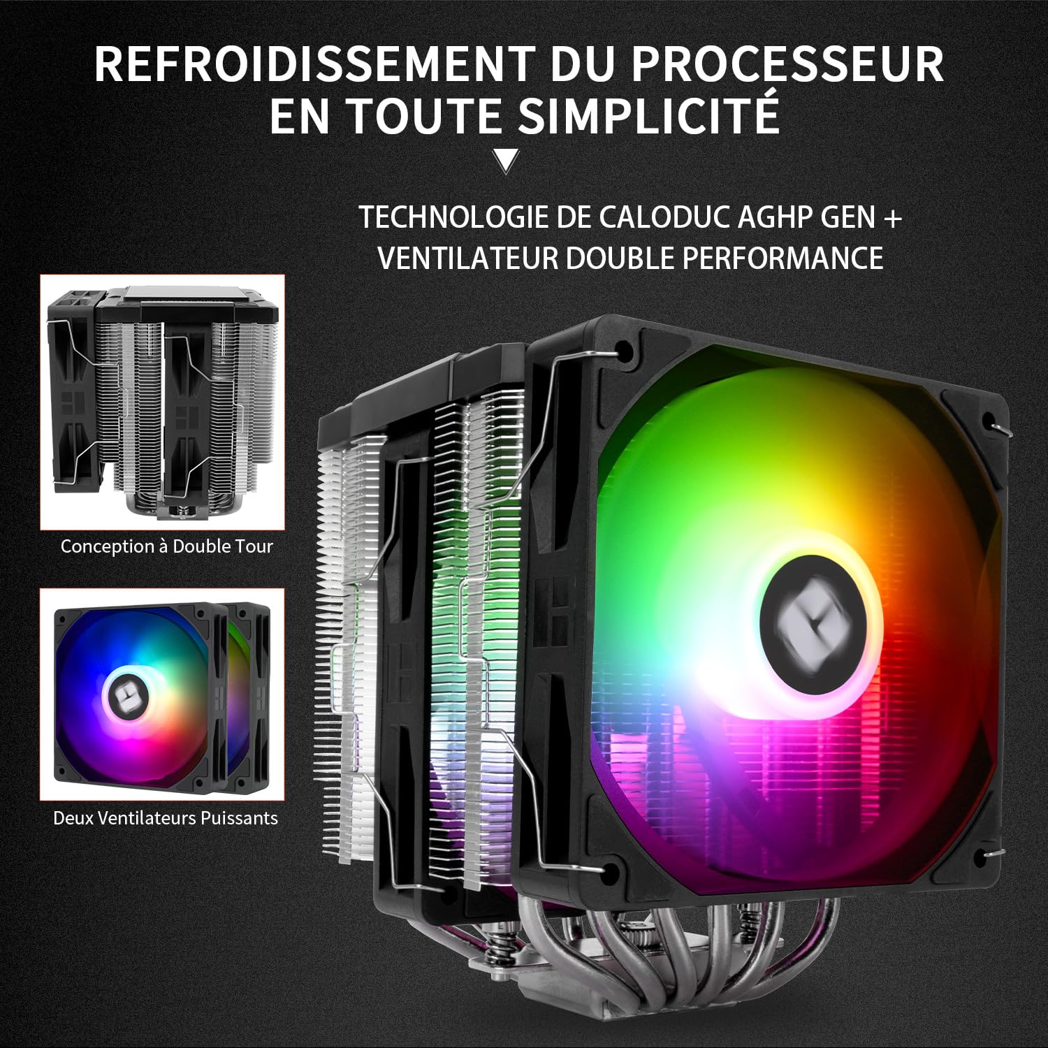 Thumbnail 3 de TR Peerless Assassin 120 Digital ARGB Black CPU-Kühlung – Dual 120 mm PWM Lüfter, ARGB Display, Intel LGA1700/1851/115X & AMD AM4/AM5