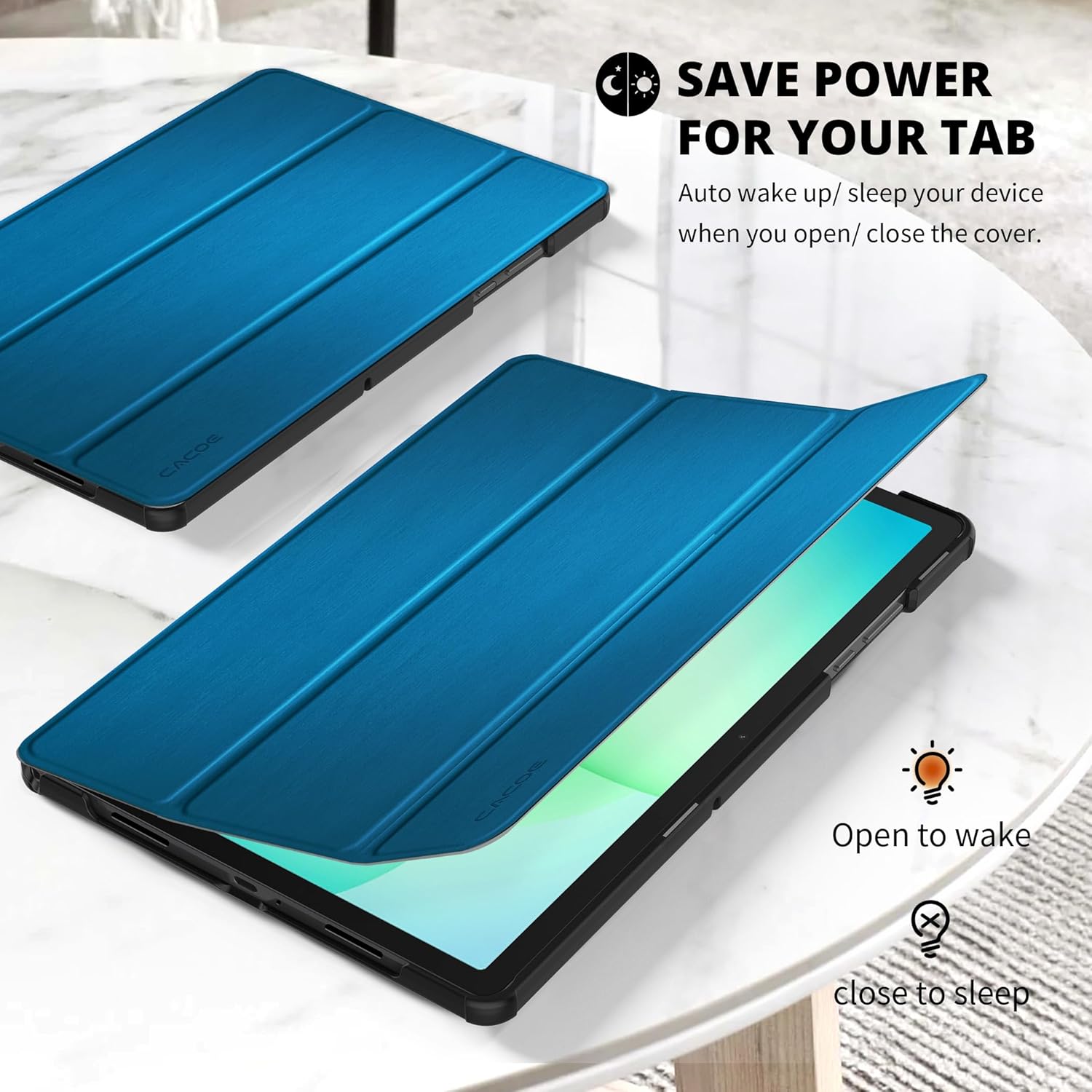 Thumbnail 2 de CACOE Schutzhülle für Samsung Galaxy Tab A11+ Plus / A9+ 11 Zoll (2025) – ultradünnes PU Leder Case mit Standfunktion, Auto Sleep/Wake & Schutzfolie