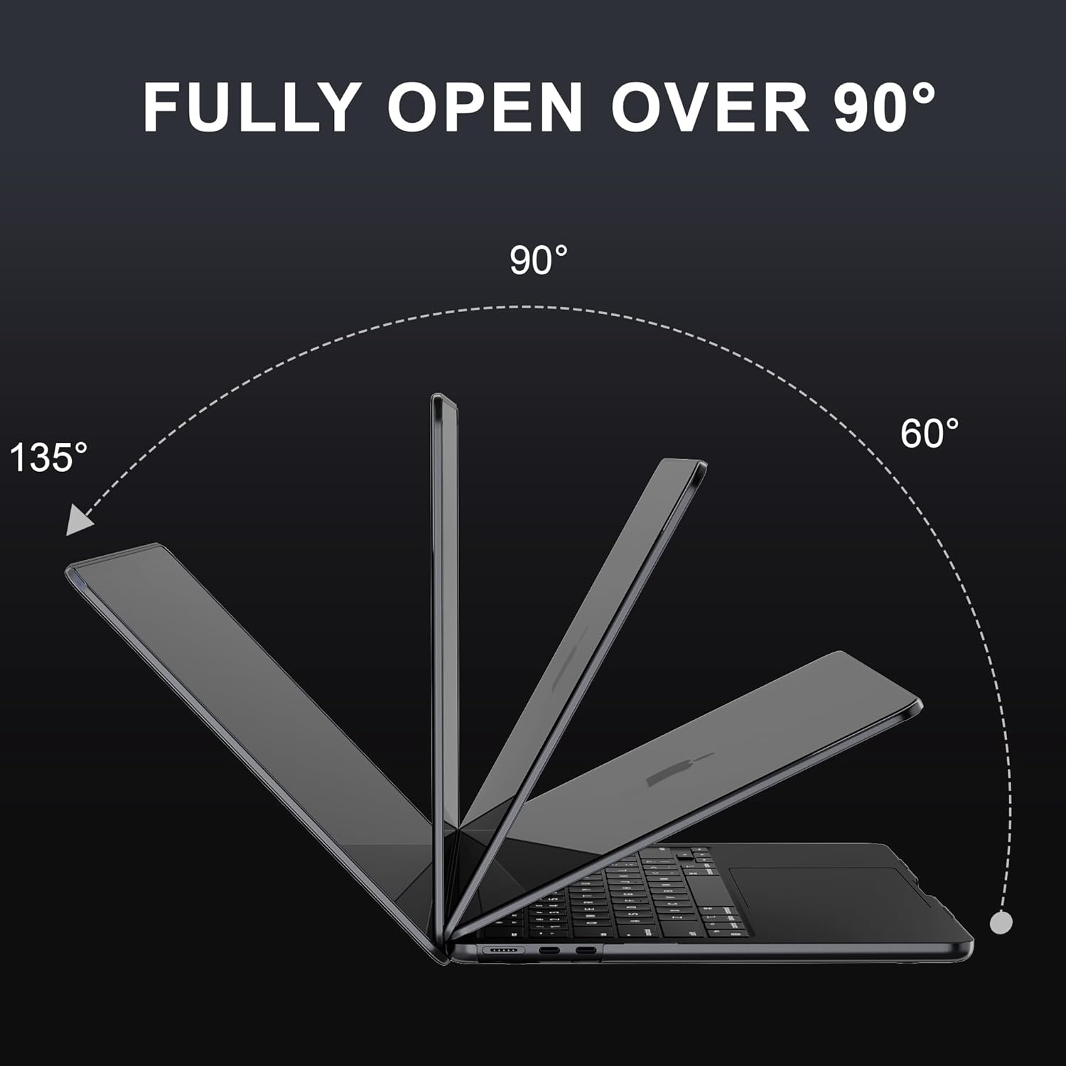 Thumbnail 5 de GPXIIZ Hülle für MacBook Air 15 Zoll (2023–2026) – Ultradünne Hartschale, Mitternacht, A3448/A3241/A3114/A2941