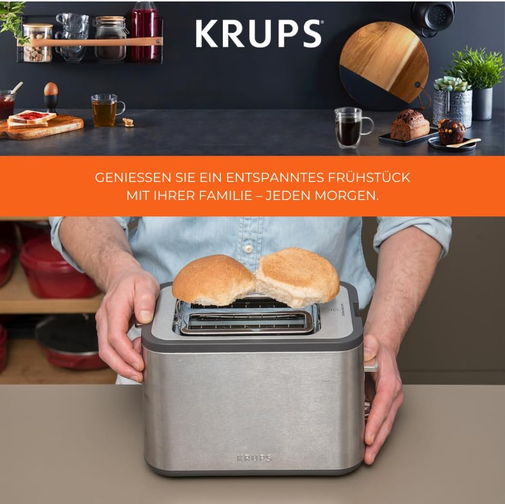 Thumbnail 6 de Krups KH442D Control Line Premium Toaster mit 2 kurzen Schlitzen und Brötchenaufsatz (6 Bräunungsgrade, 850 W)