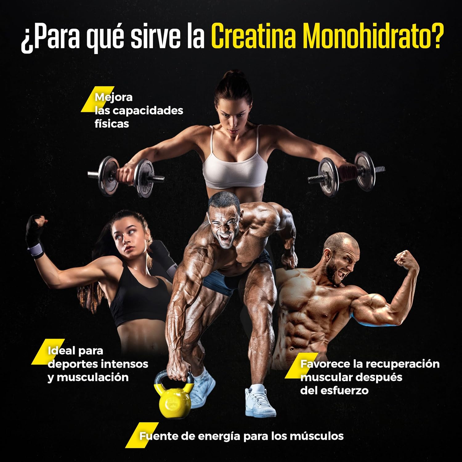 Detalle 2 de Creatina Monohidrato 3400 mg | 100% Pura de Laboratoires Nutrimea — 300 g, 88 dosis