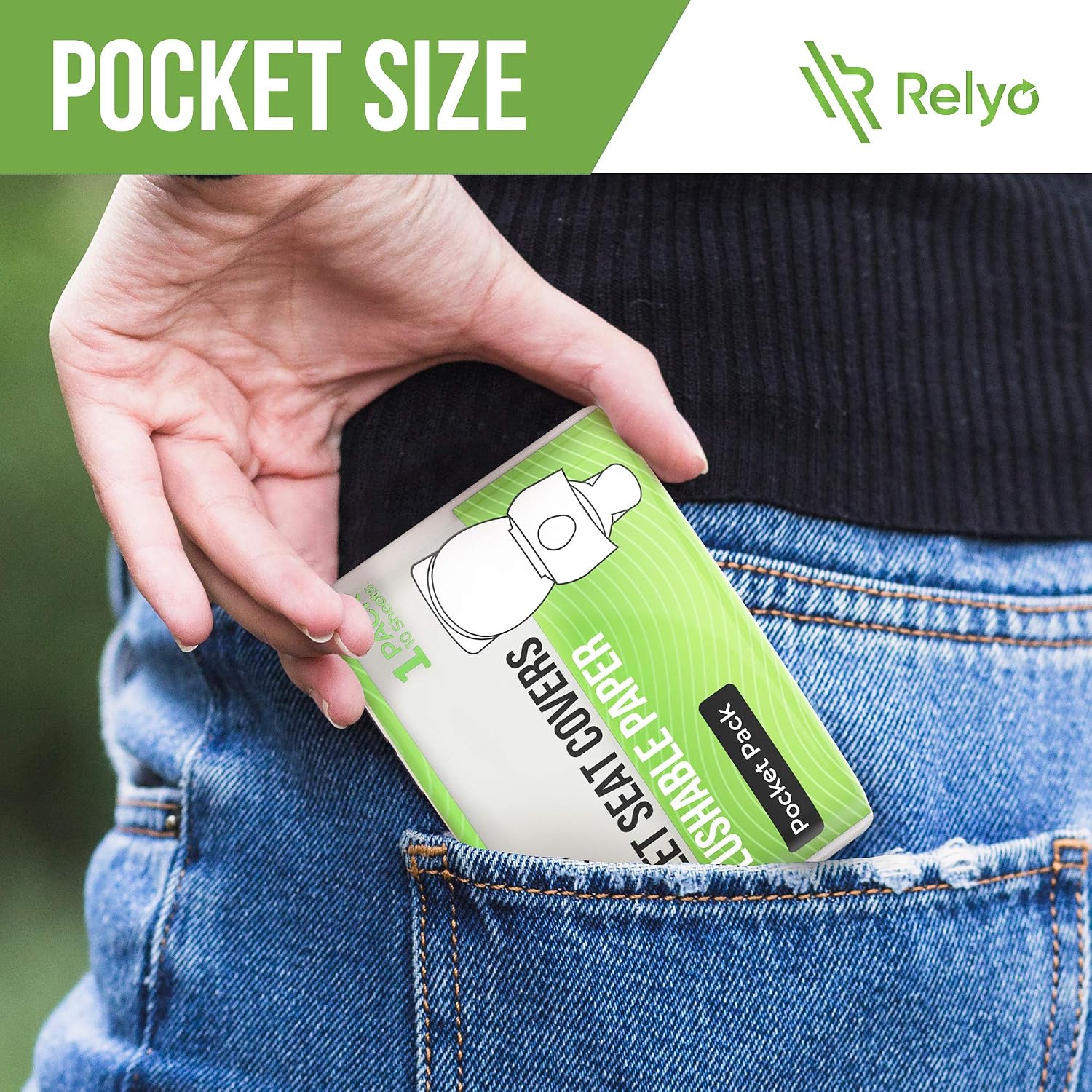 Thumbnail 6 de Relyo Toilet Seat Cover Paper Flushable (50 Pack) – XL, Biodegradable & Travel-Ready