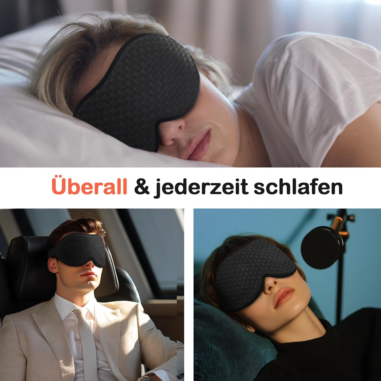 Thumbnail 6 de INNELO 3D Schlafmaske 100% lichtblockierend