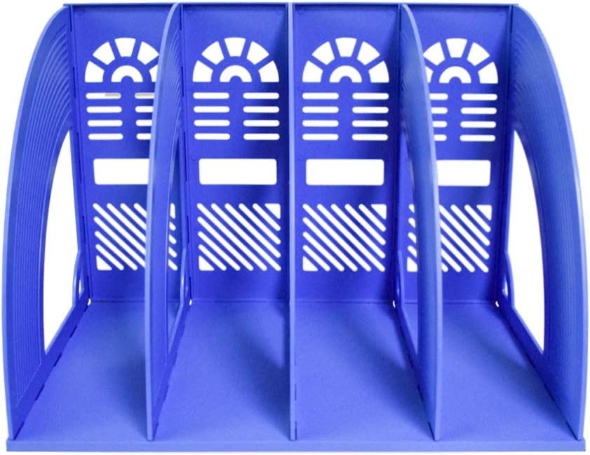 Detalle 2 de SAYEEC Schreibtisch-Organizer mit 4 Fächern für Zeitschriften und Dokumente, blau