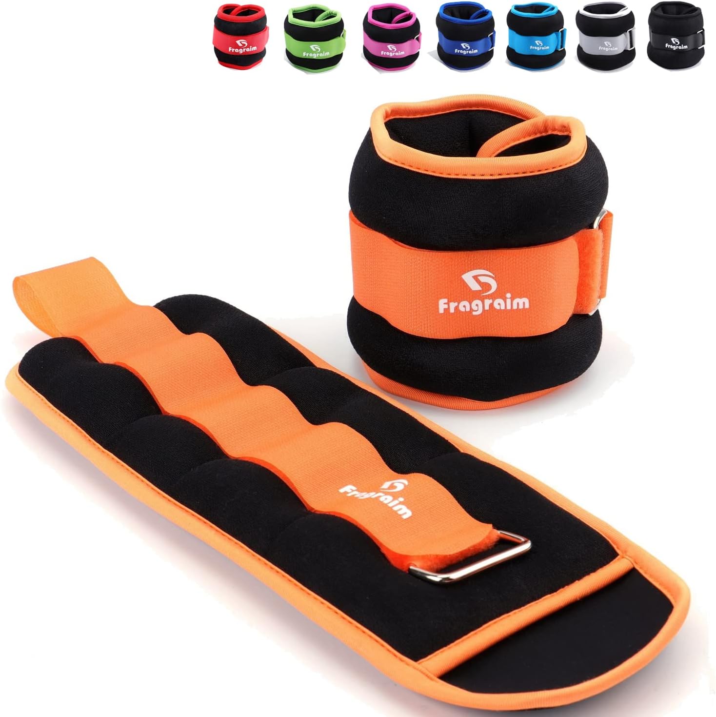 Detalle de Fragraim FSAW01orange6lb Ankle Weights, 6 lb Pair, Adjustable Hook-and-Loop