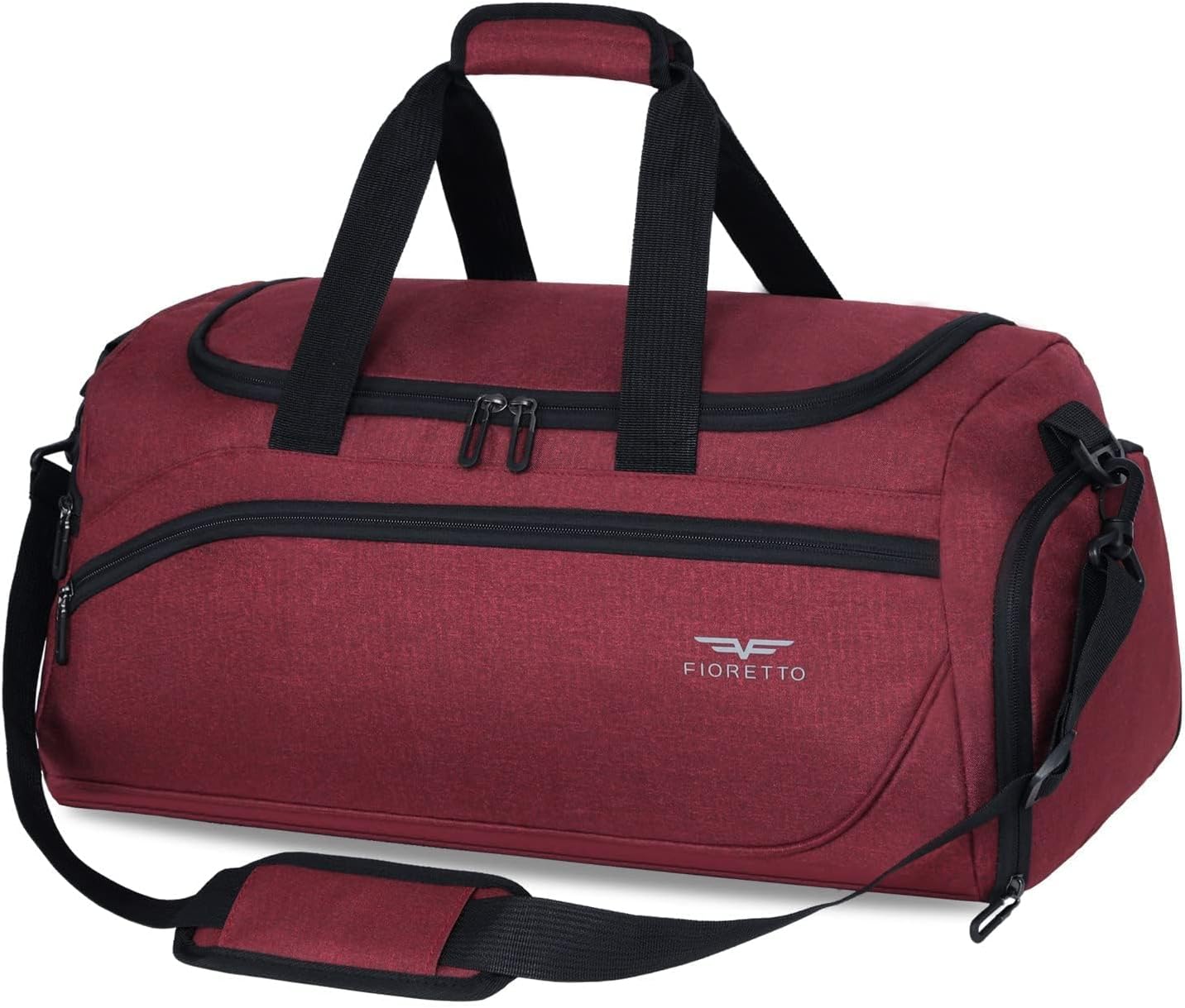 Detalle de FIORETTO 50L Sporttasche & Reisetasche mit Schuhfach und Nassfach – wasserdicht, 50 x 30 x 31 cm