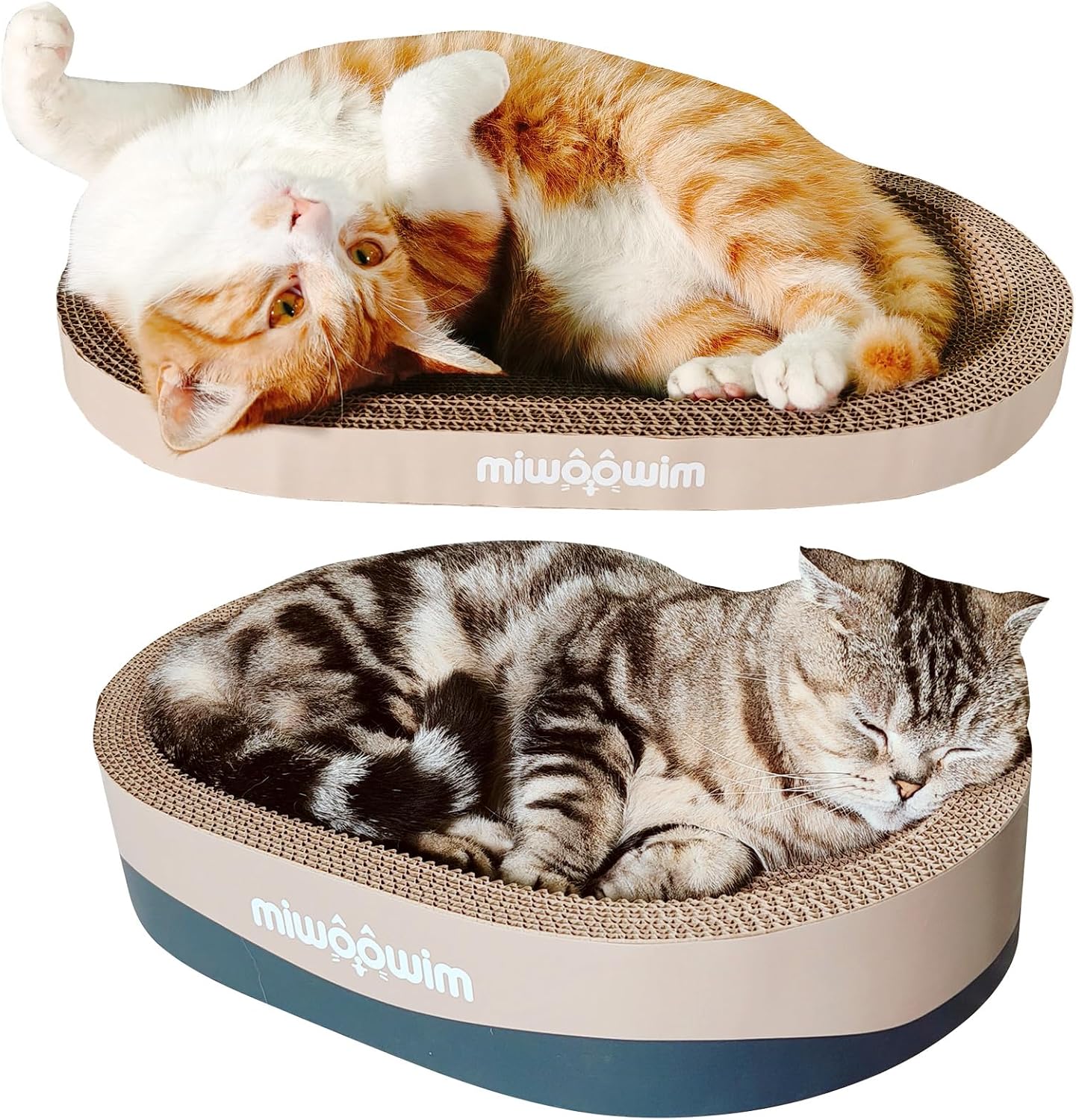 Detalle de miwoowim MIOIM-001 Cat Scratcher Set with Oval Cardboard Beds and Box