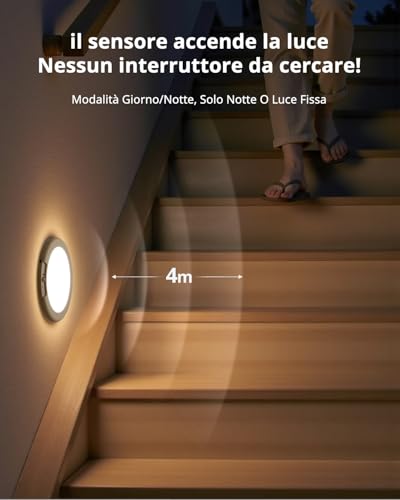 Detalle de Combuh Lampada a Batteria con Sensore di Movimento e Controllo Remoto – Plafoniera LED Senza Fili per Garage e Spazi Privati