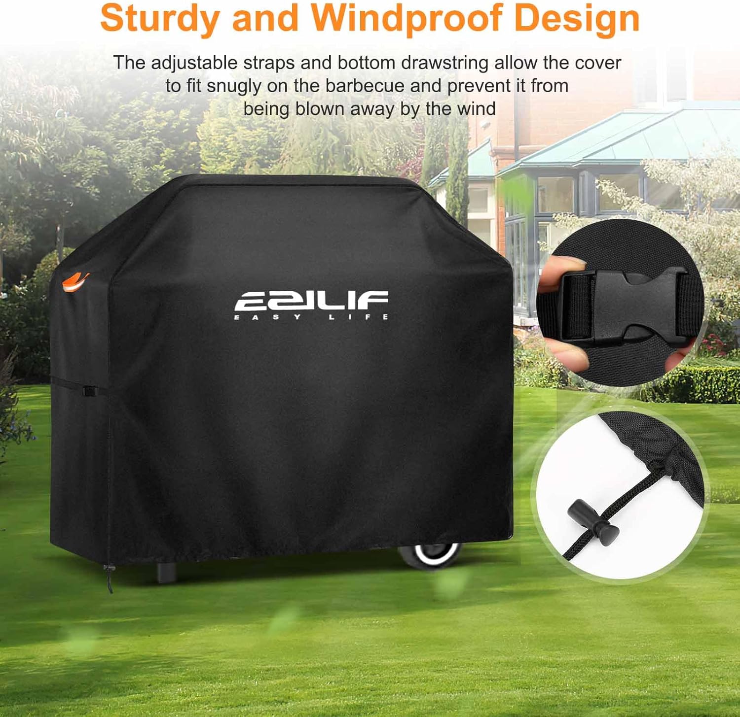 Detalle de Ezilif Waterproof Barbecue Cover 165x70x125 cm ๐