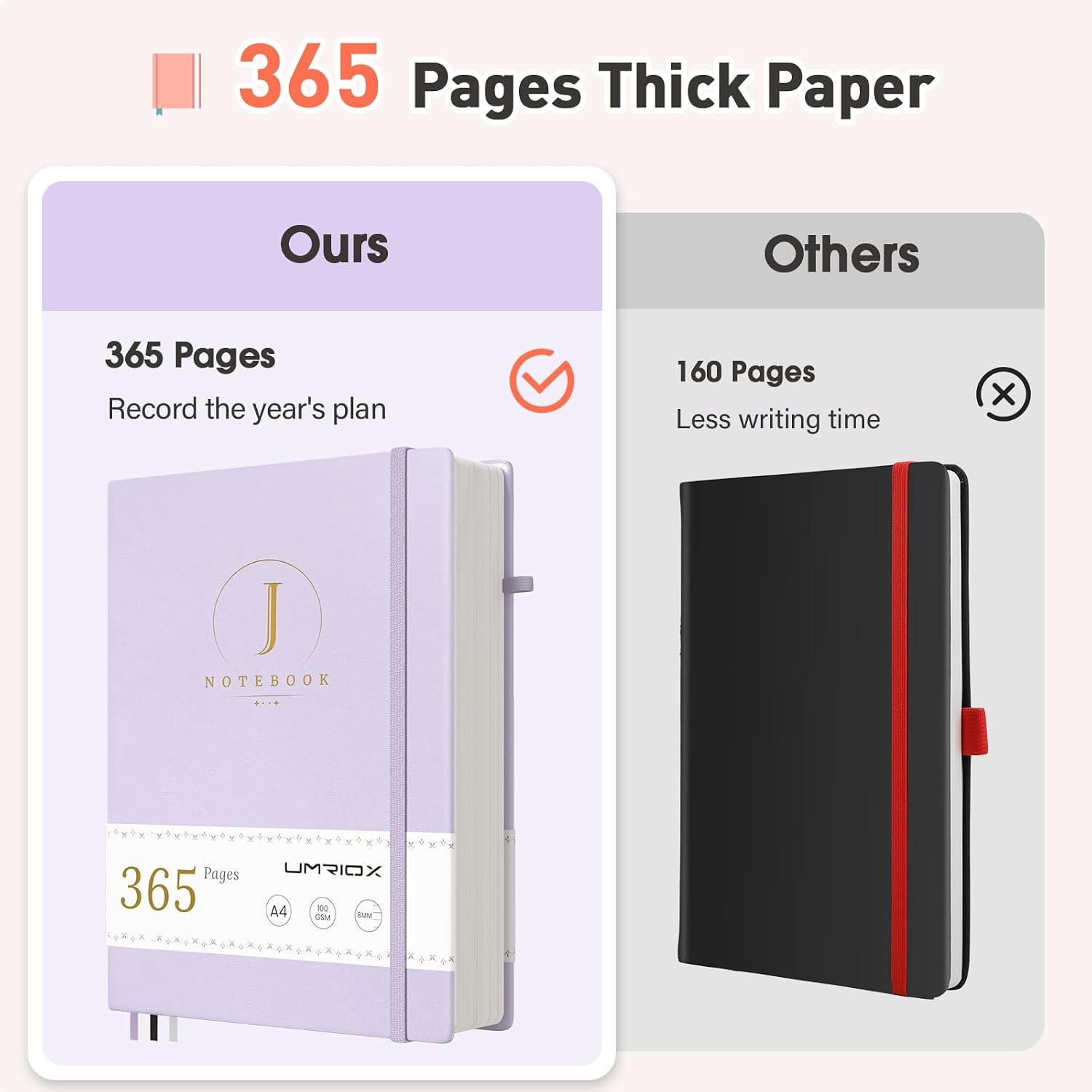 Detalle de Umriox Thick A5 Lined Notebook 365 pages