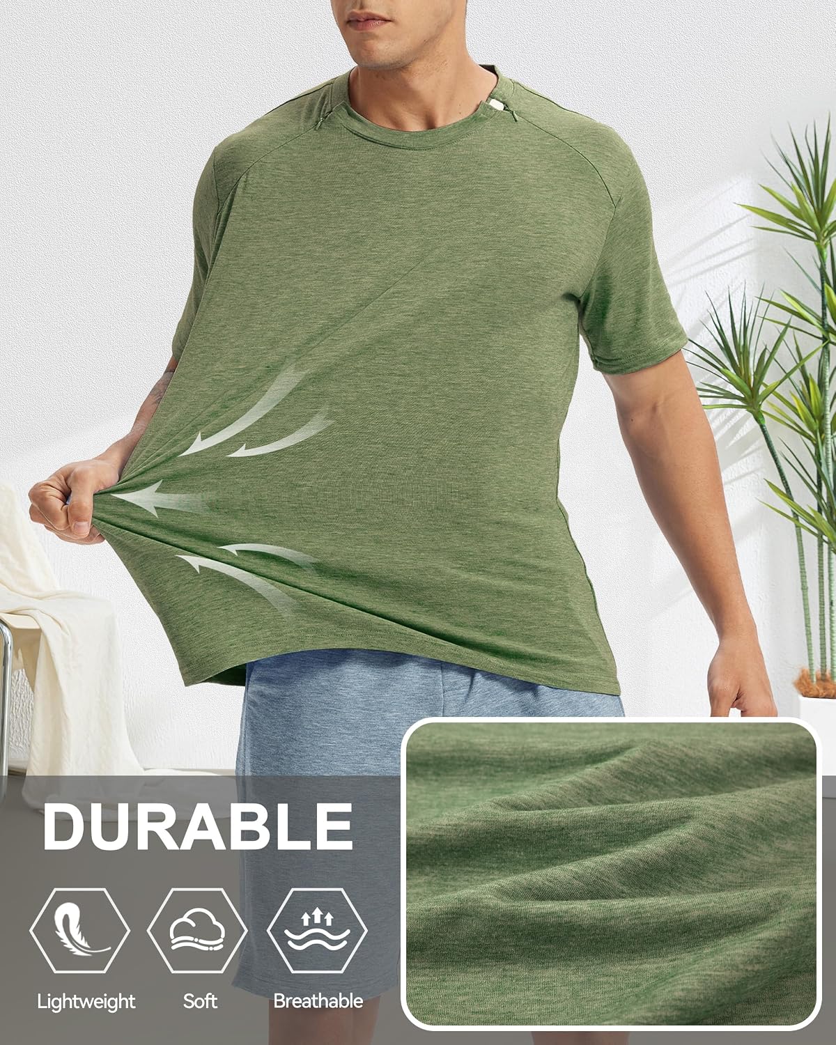 Detalle de AJOHC Adaptive Chemo Shirt in Poly-Viscose-Spandex