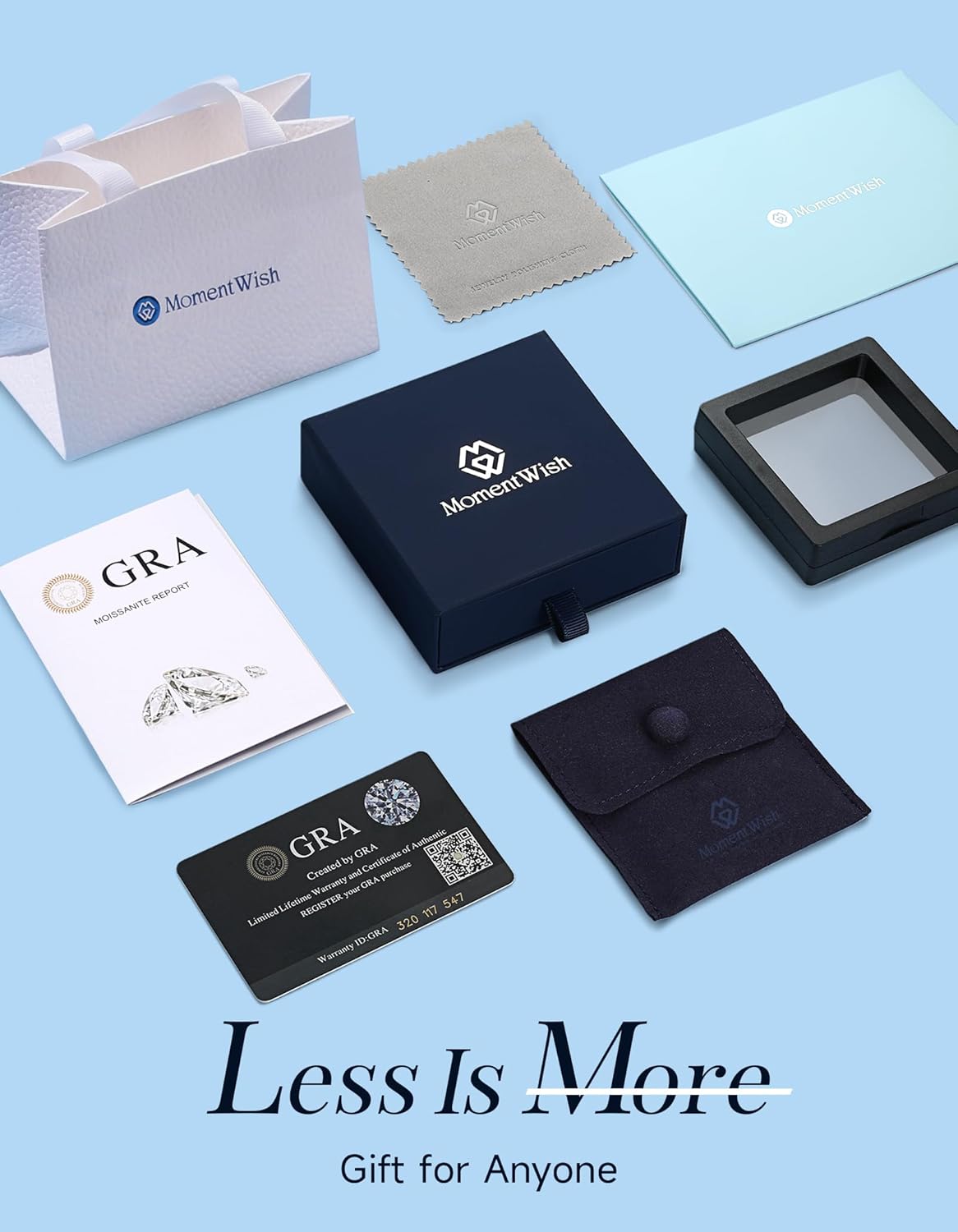 Thumbnail 6 de MomentWish Silberkette Damen 925 – Kleeblatt Anhänger mit 1 Karat Moissanite, Geschenkbox