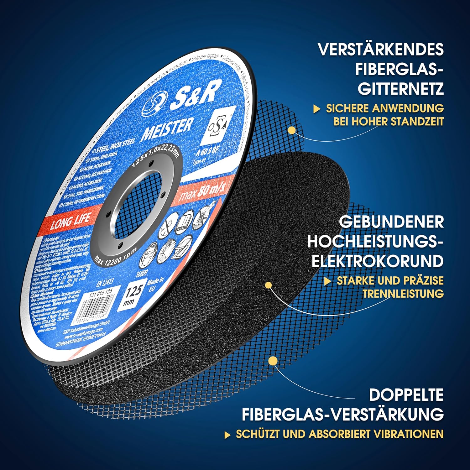 Detalle 2 de S&R Trennscheibe 125 mm 1 mm, 50er Set