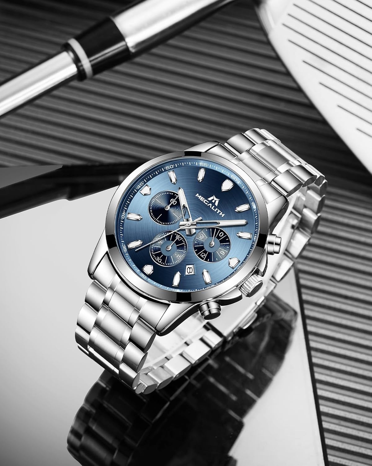 Thumbnail 6 de MEGALITH Herren Uhr Chronograph 3ATM