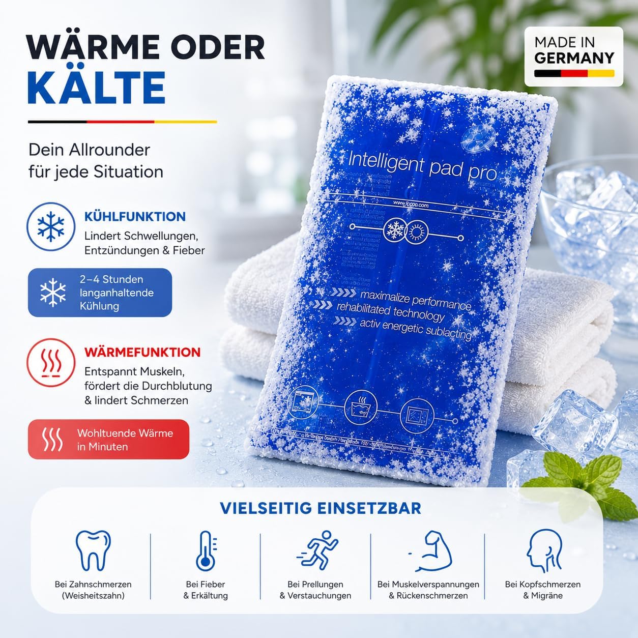 Thumbnail 1 de 2x XXL Kühlpads 28x12 cm Gelkompressen