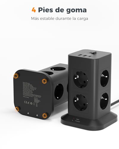 Thumbnail 7 de TESSAN Torre Regleta 8 Tomas con USB y Protección ⚡