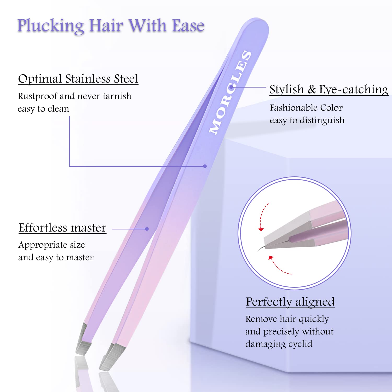 Thumbnail 1 de MORGLES Tweezers Set: Professional Nail Clippers & Tweezer Kit in Leather Case (9 Pack)