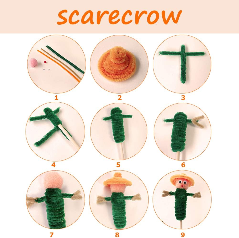 Thumbnail 4 de 100 Pieces Green Chenille Pipe Cleaners Set for DIY Crafts & Decorations